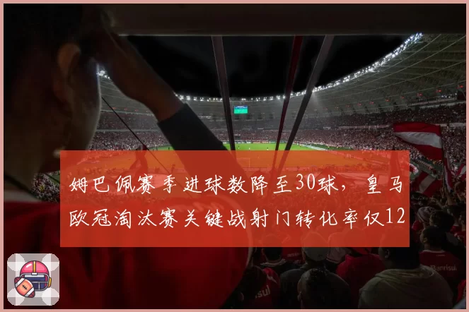 姆巴佩赛季进球数降至30球，皇马欧冠淘汰赛关键战射门转化率仅12%